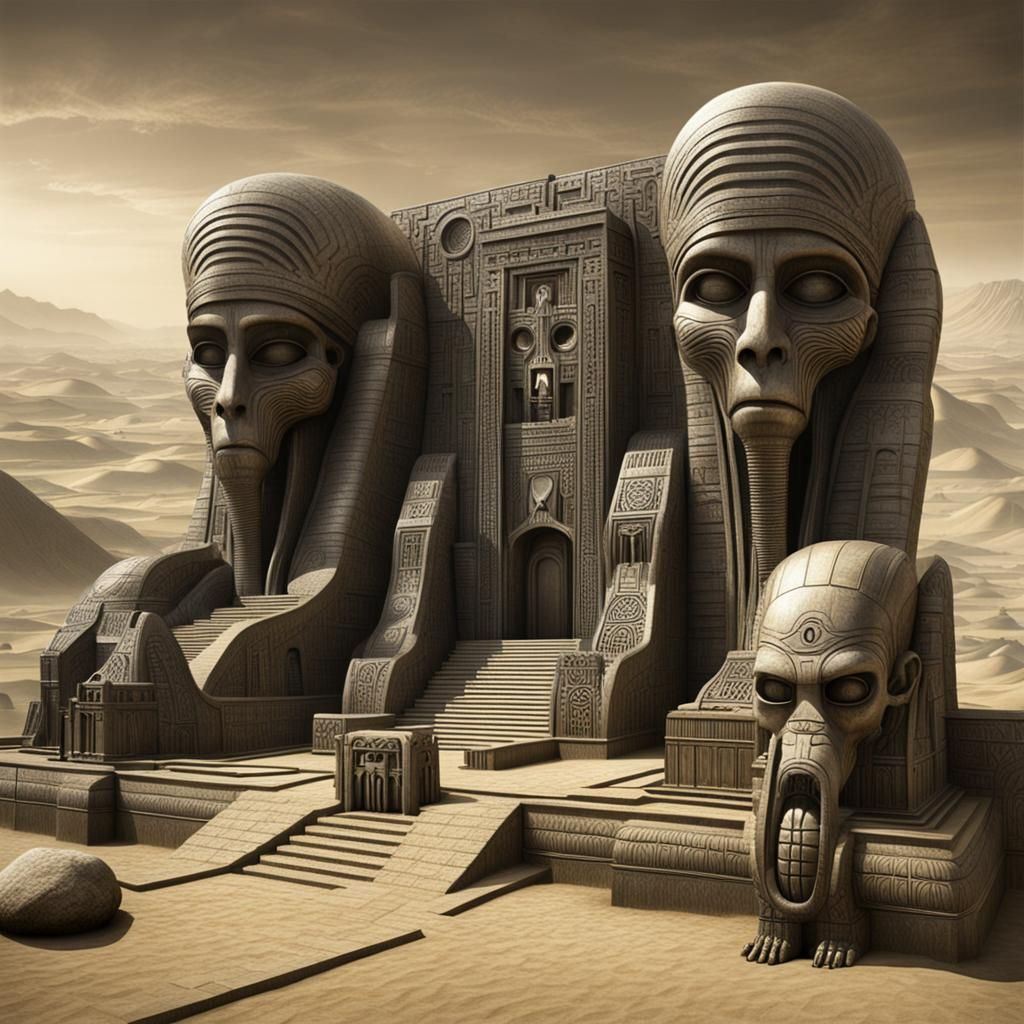 Pharaohs Valley in H.R. Giger Style