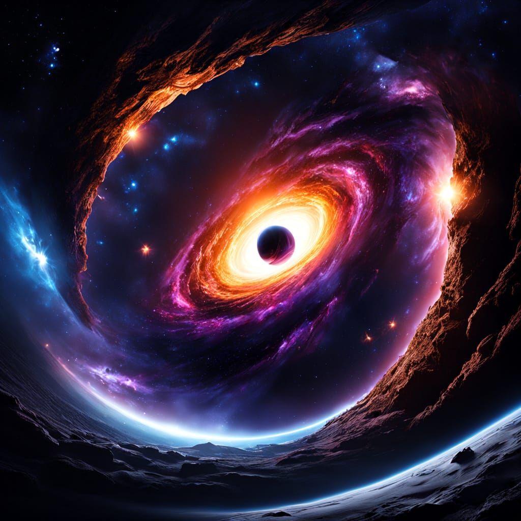 Supermassive Black Hole in Deep Space - Cosmic Masterpiece