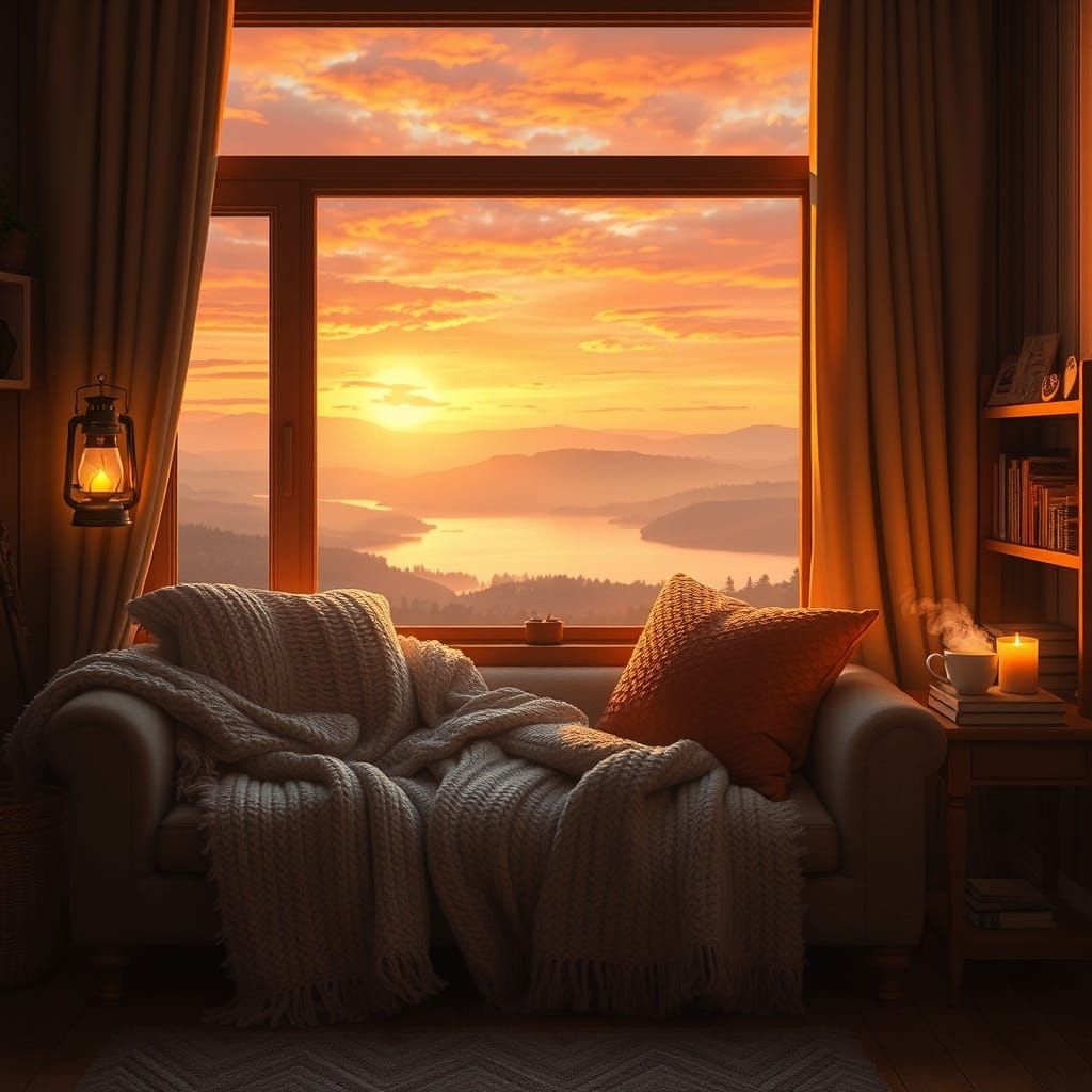 Secluded Room in Golden Evening Light