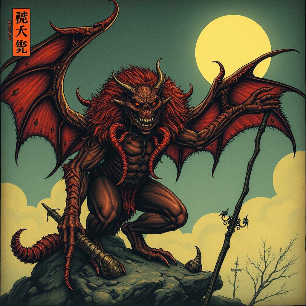 Stark Art Nouveau Pokable Monster in Dark Academia