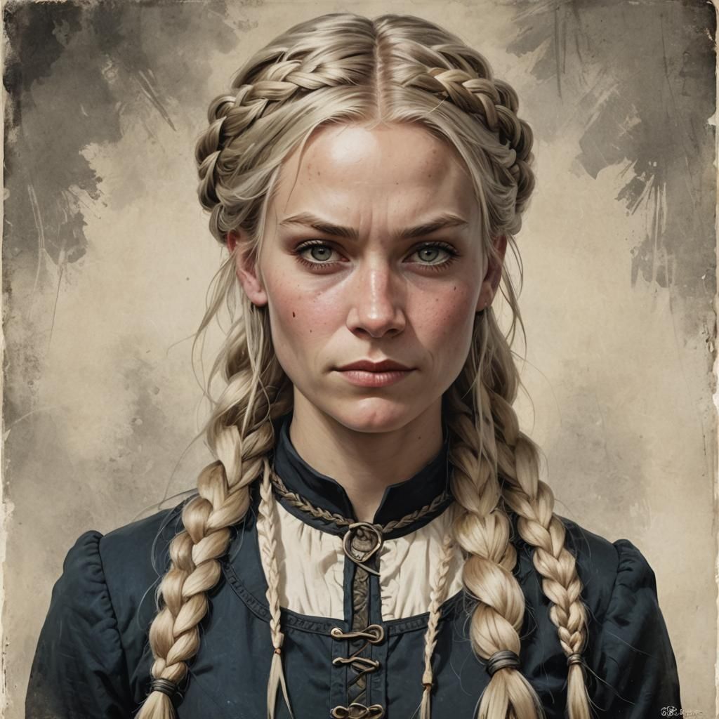 Swedish Pagan Woman with a Sinister Smirk