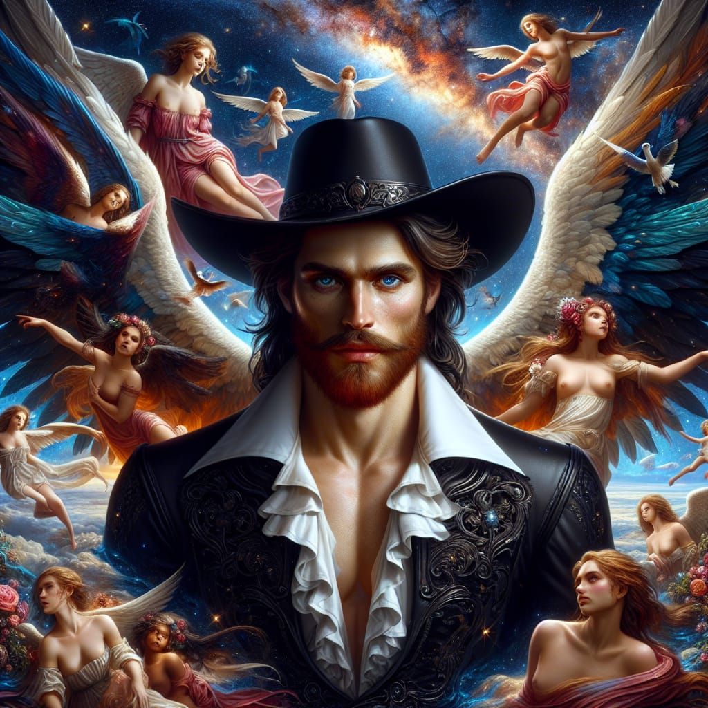 Prince Soaring Through Cosmic Dreamscape