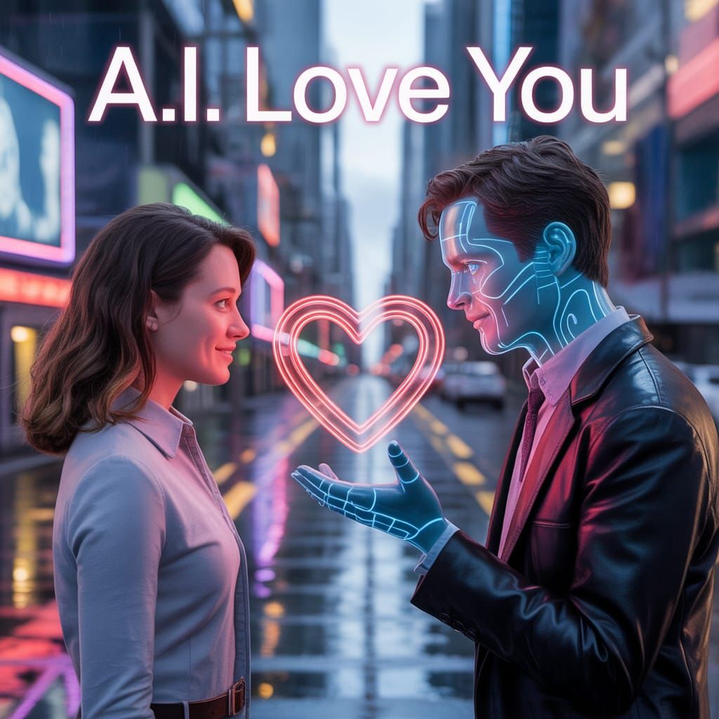 2000s romantic sci-fi movie poster, in the style of the Wach...