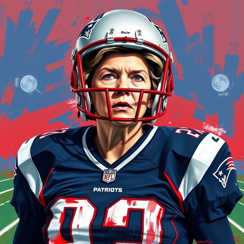 New England Patriots Senator in Bold Op Art Style