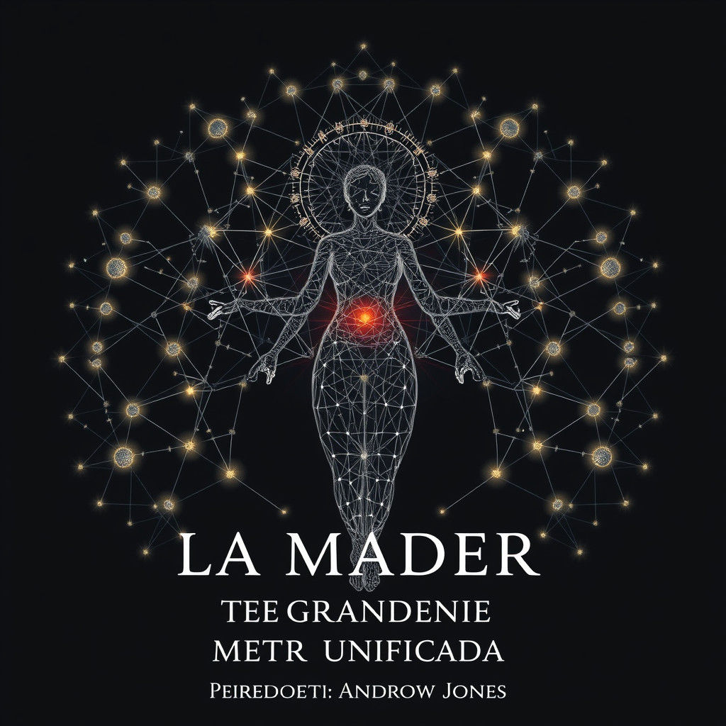 Mystical Quantum Reality: Female Figure in Geometric Web