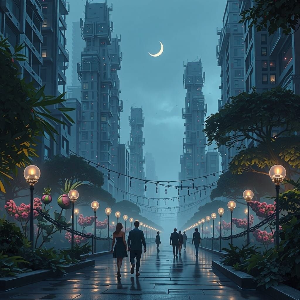 Wonderful Futuristic Botanical Portrait of a Lively Woman