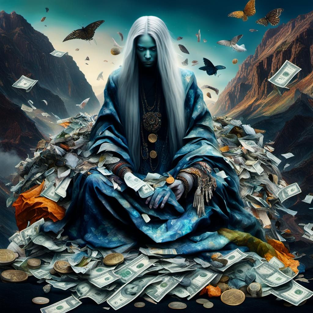 Mystical Garbage Collage: A Digital Art Sunset