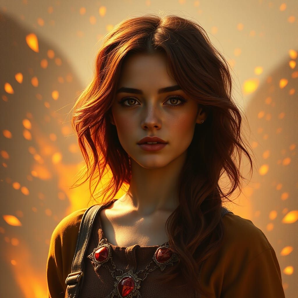 Dystopian Goddess with Fire Powers: An Oil Painting