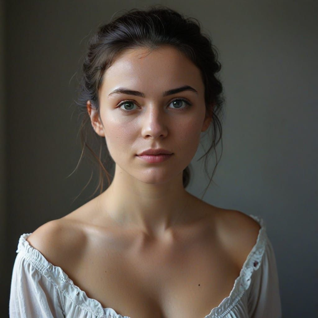 Portrait of a Young Woman in a 19th Century Style