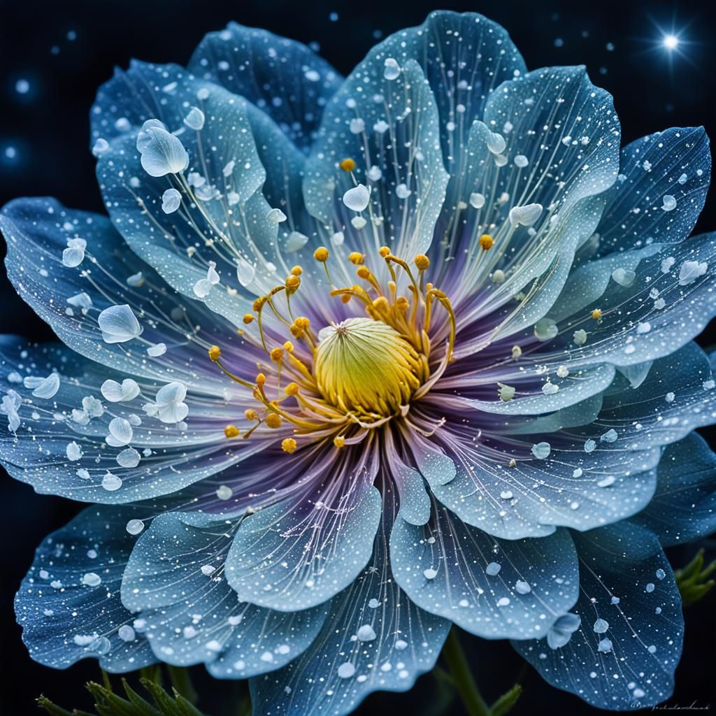 Ethereal Bloom in Starry Expanse: A Maximalist Vision