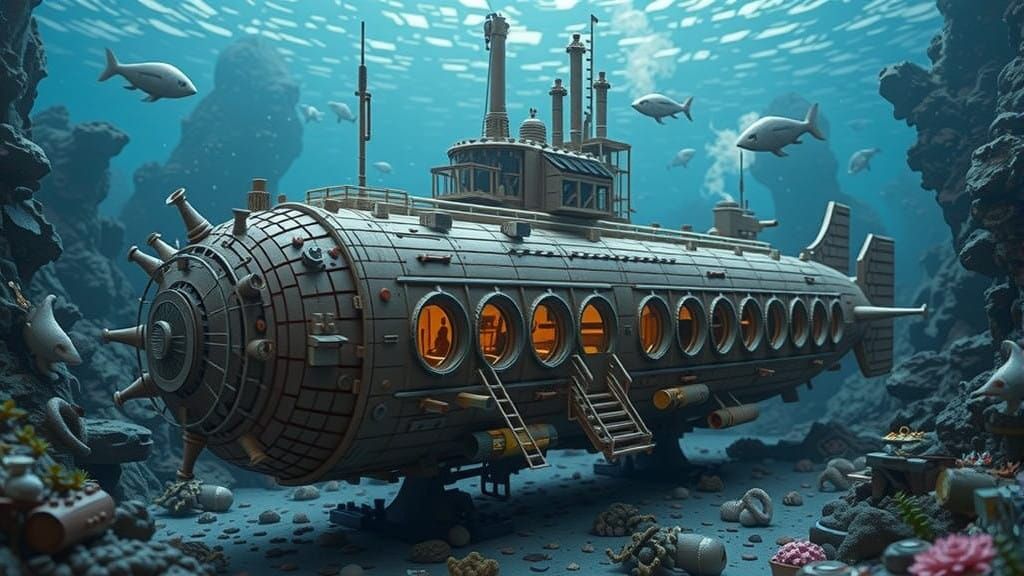 Nautilus Submarine in Intricate Lego Detail