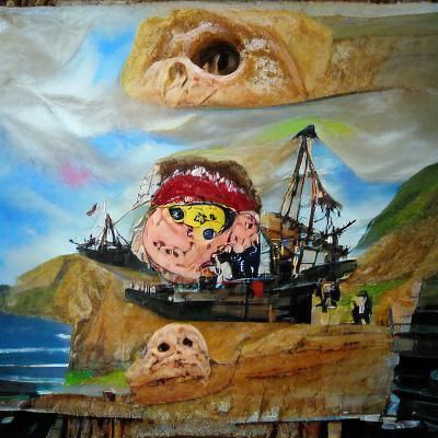 Goonies Pirate Ship Treasure in 80s Style