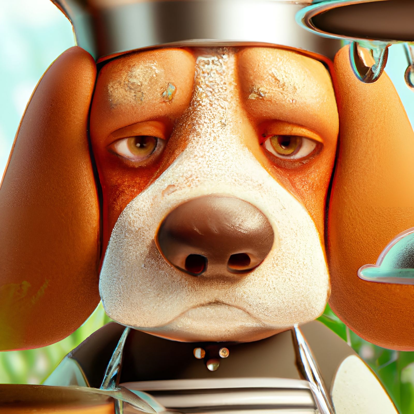 Beagle Chef Close-Up: 3D Digital Art