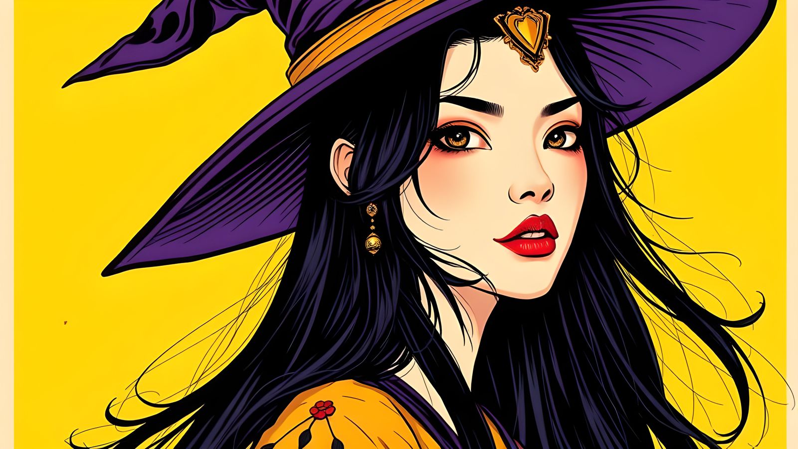 Vietnamese Witch in Pop Art Style
