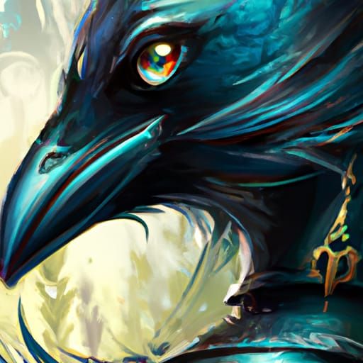 Medieval Crow Portrait in Hyperdetailed Style