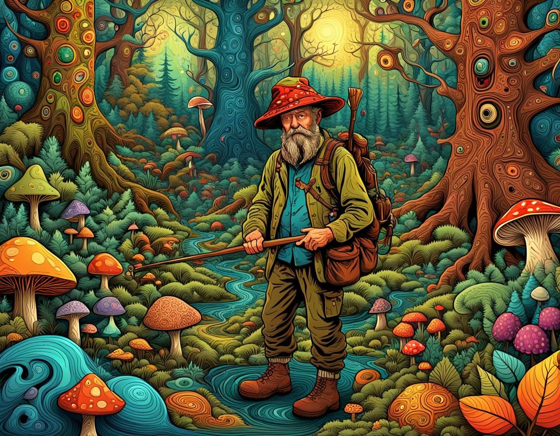 Wild Woodsman at Forest Camp in Fractal Detail