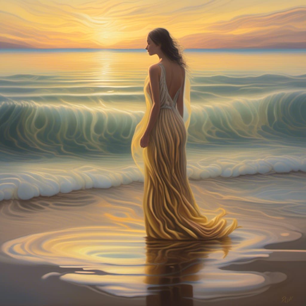 a woman watching the sea