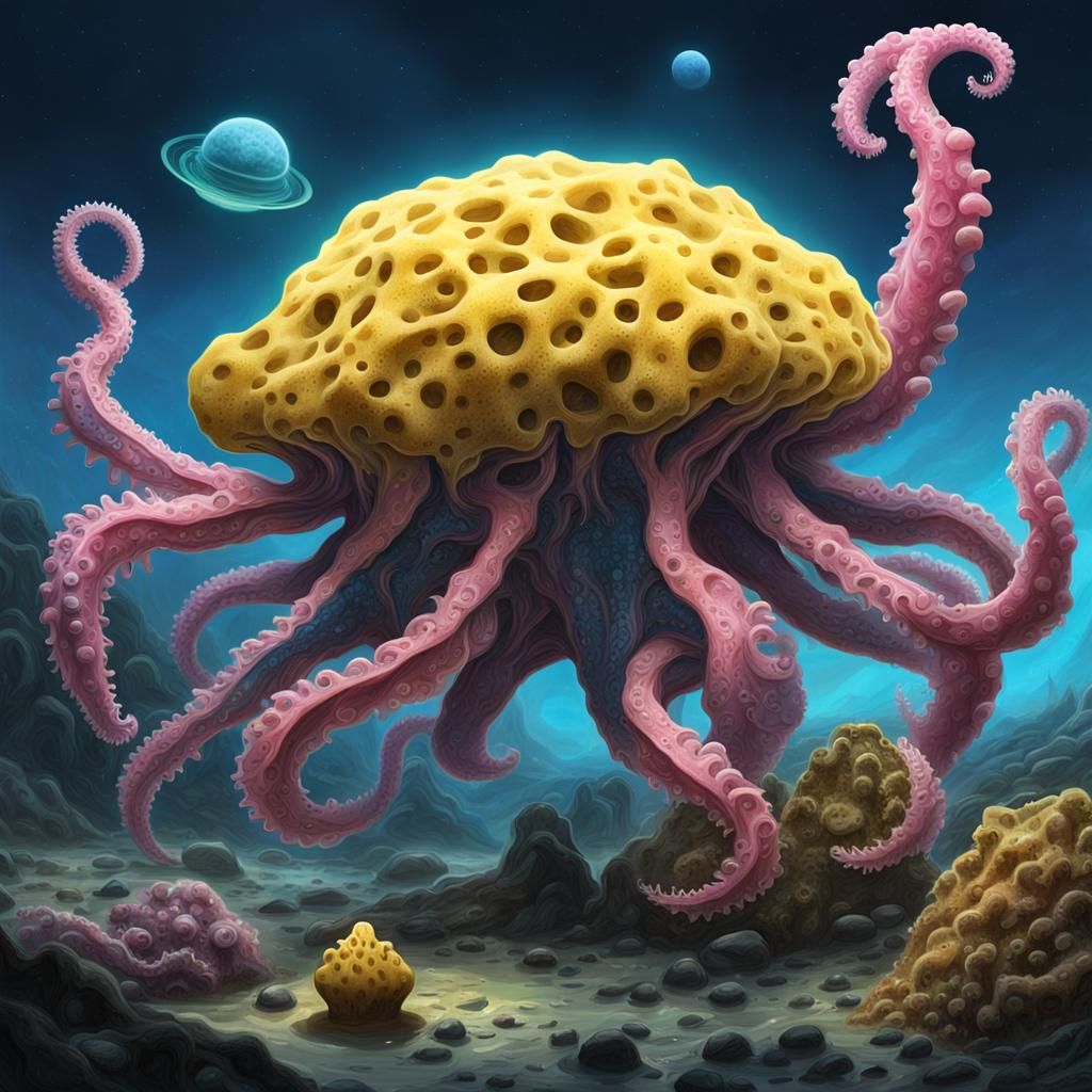 Alien Exoplanet with Unusual Lifeforms Concept Art