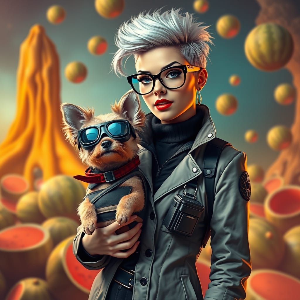 Surreal Cyberpunk Detective Embarks on Whimsical Adventure