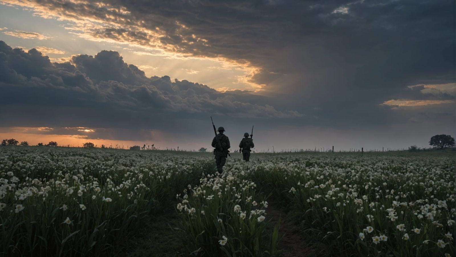Soldier's Journey Through Desolate Landscape