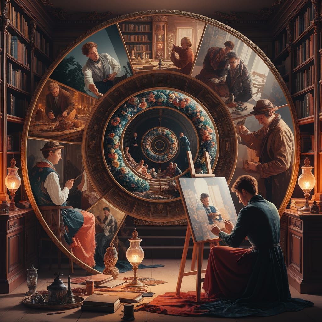 Infinite Artist Loop in Golden Light