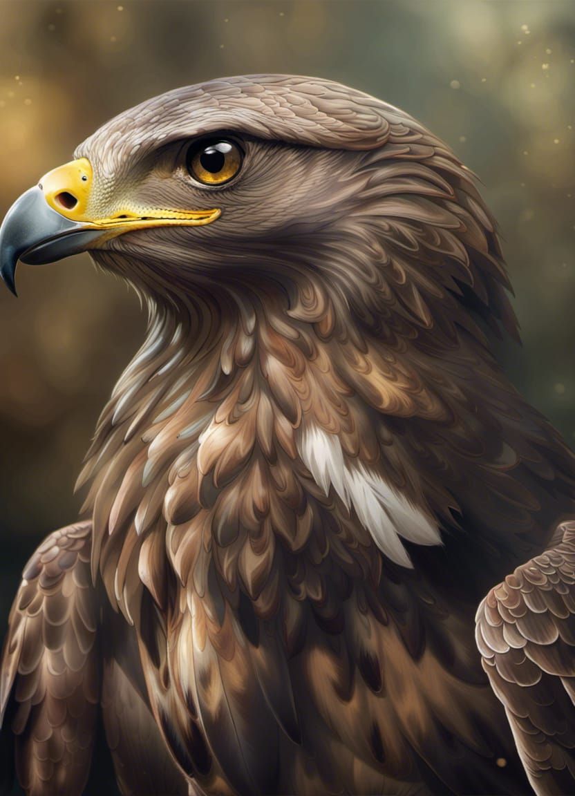 Magnificent Common Buzzard Portrait in Digital Art Style