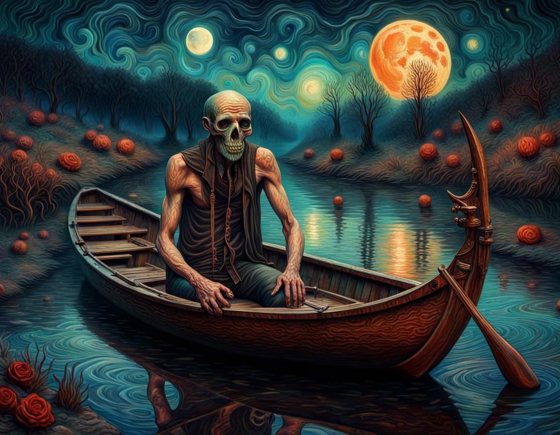 Charon on Styx in Biocosmic Photokinesis Style