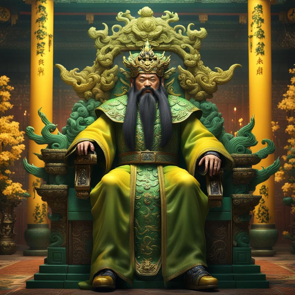 Jade Emperor on Throne in Chinese Temple
