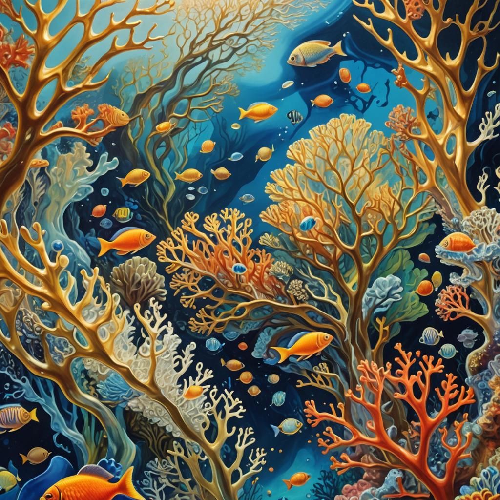 Surreal Underwater Landscape in Dreamlike Style