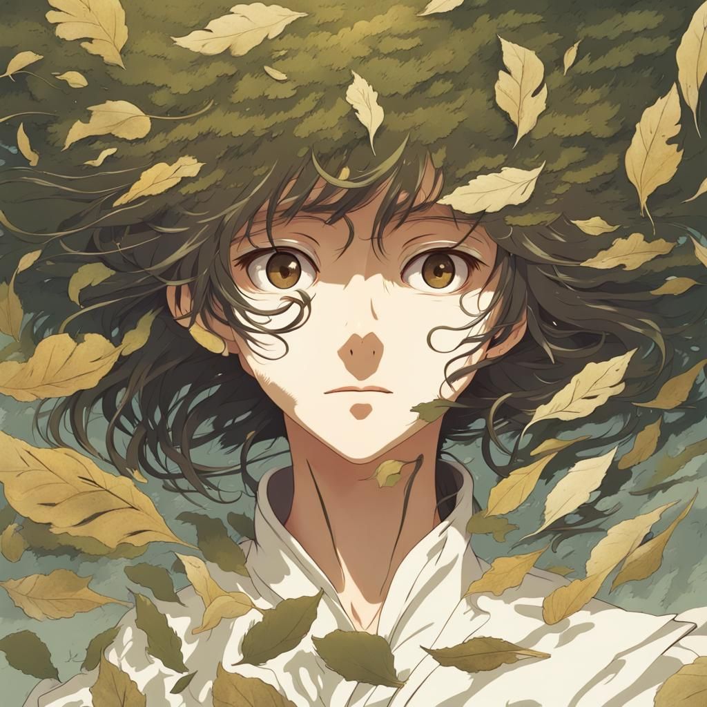 Whirling Wind Face in Anime Ghibli Style