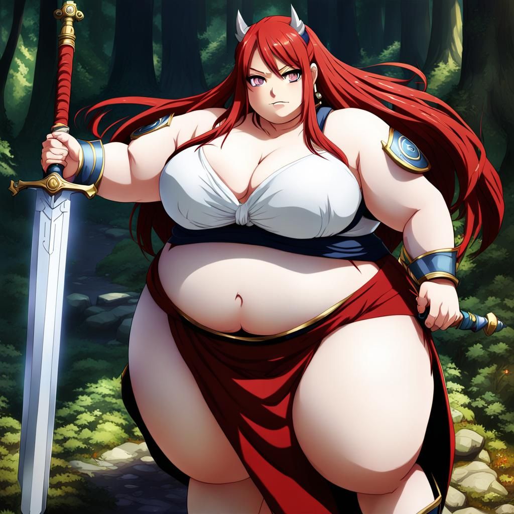 SSBBW Erza Scarlet in Star Wars Anime Style