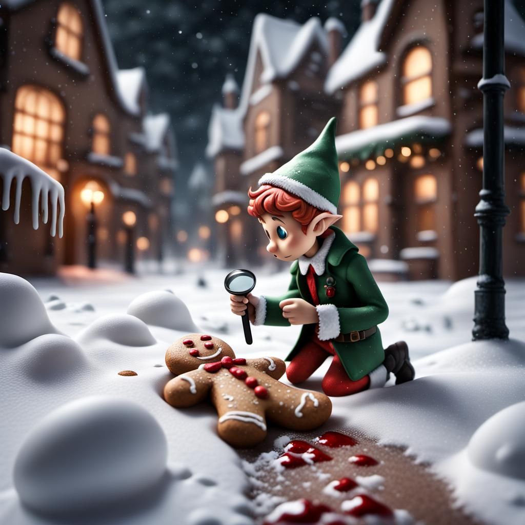 Elf Detective Investigates Gingerbread Man Murder