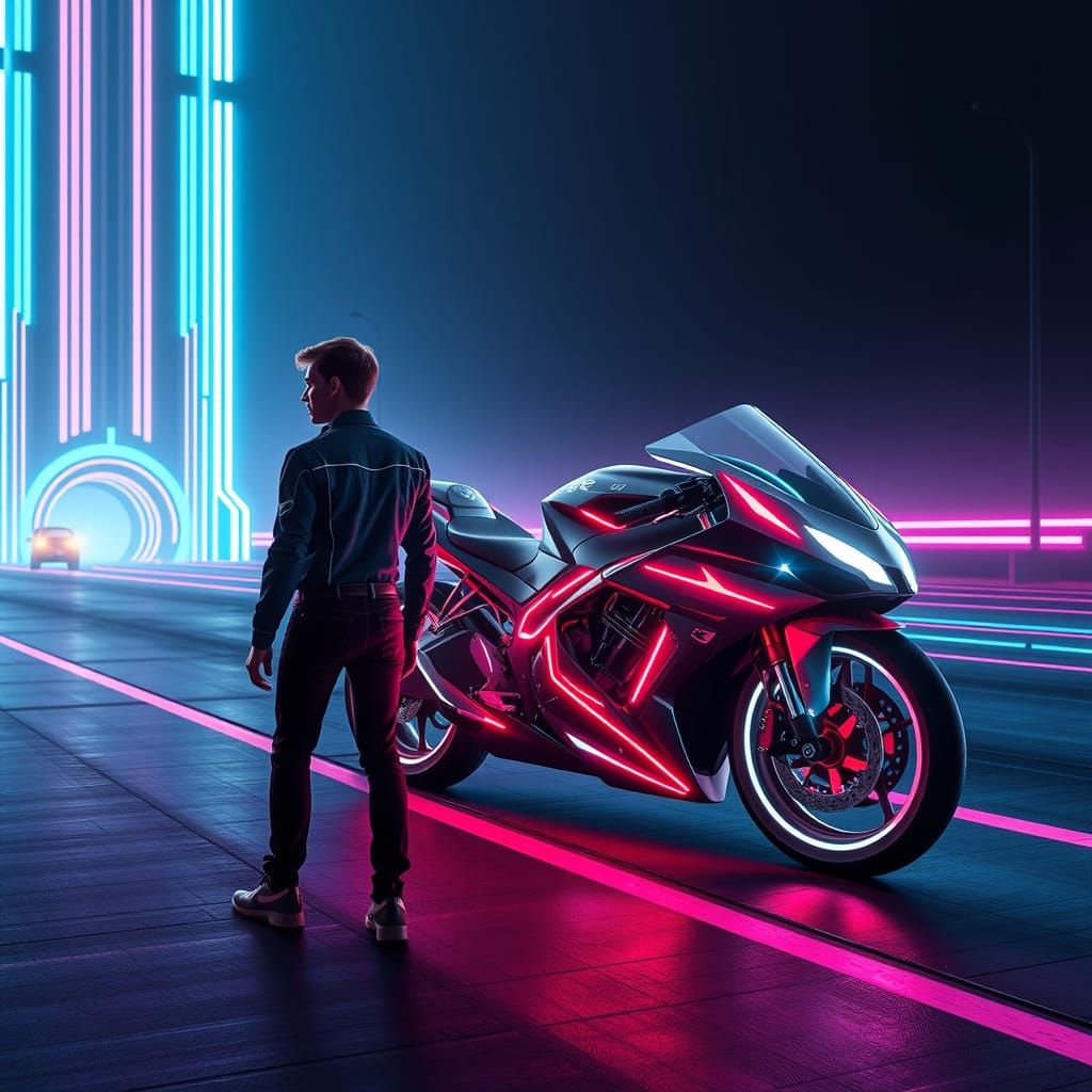 Tron Rescue on the Grid in Futuristic Style