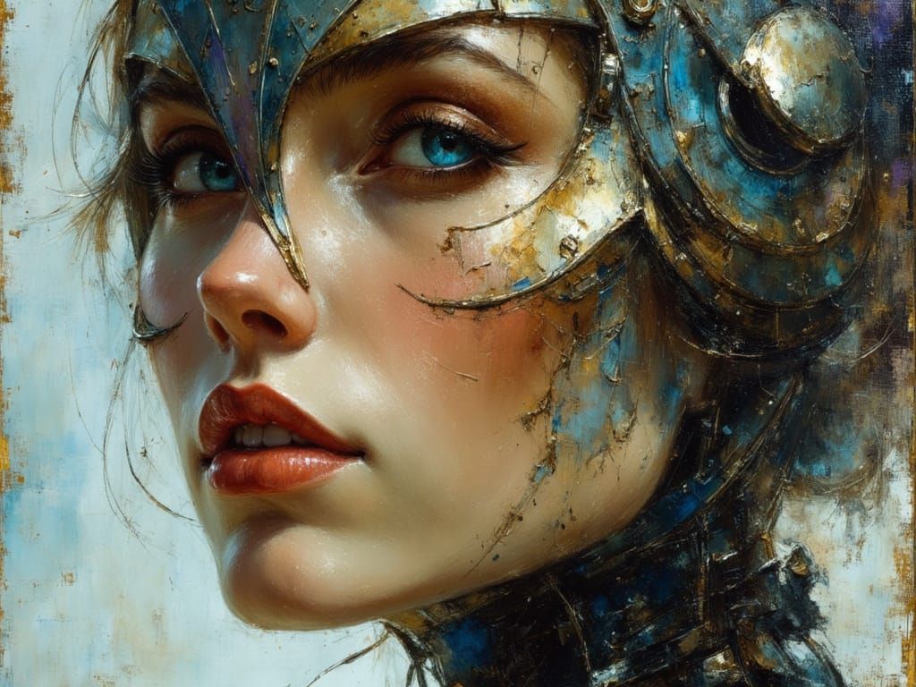 Retro-Futuristic Toolpunk Cyborg Portrait