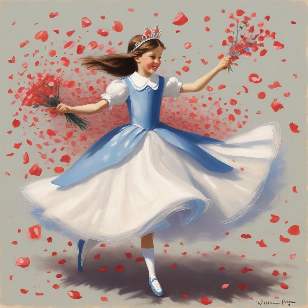 Whimsical Princess Prancing with Petals