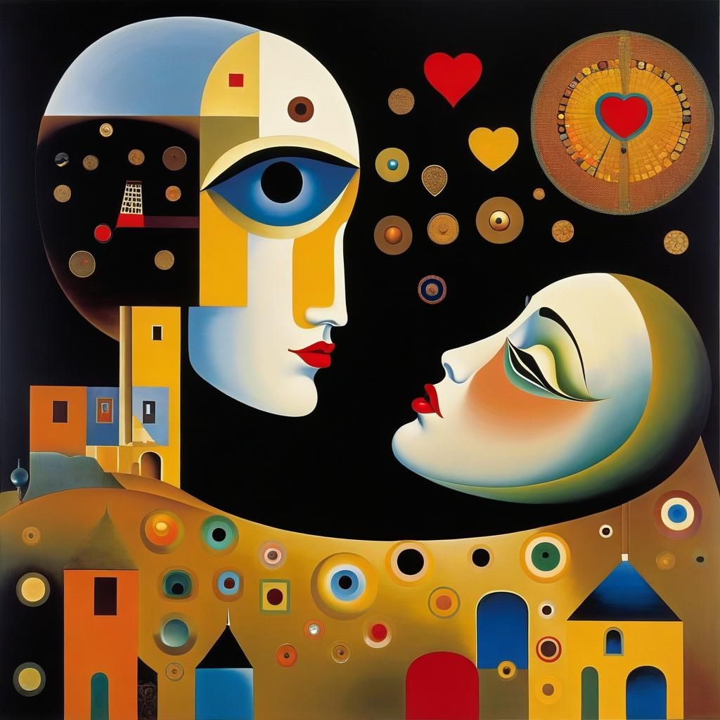 Surreal Hidden Heart Inspired by Klee and Dali