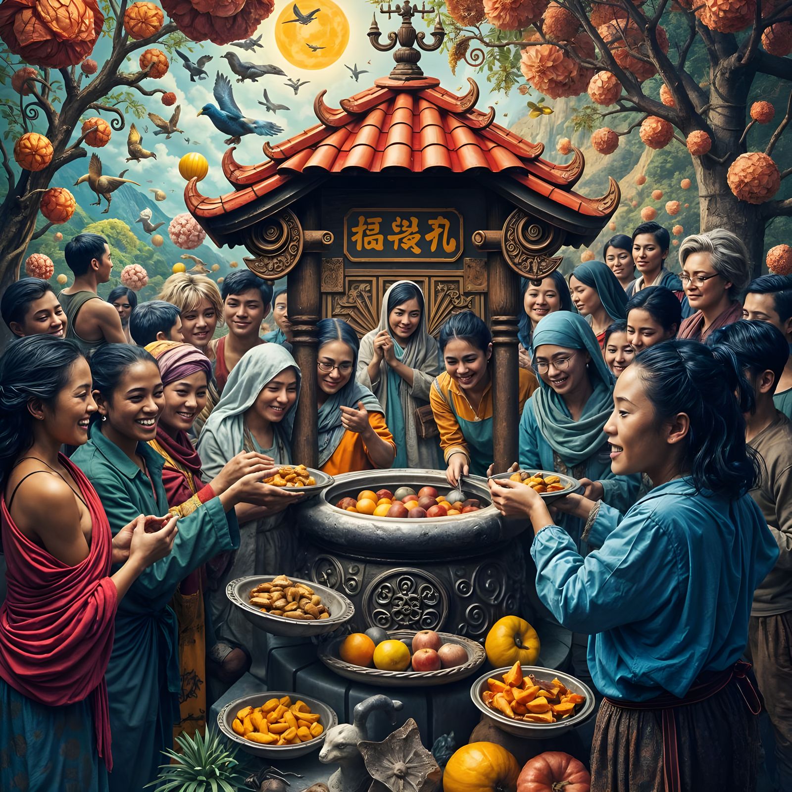 Surreal Expressionism of Community Service and Harmony