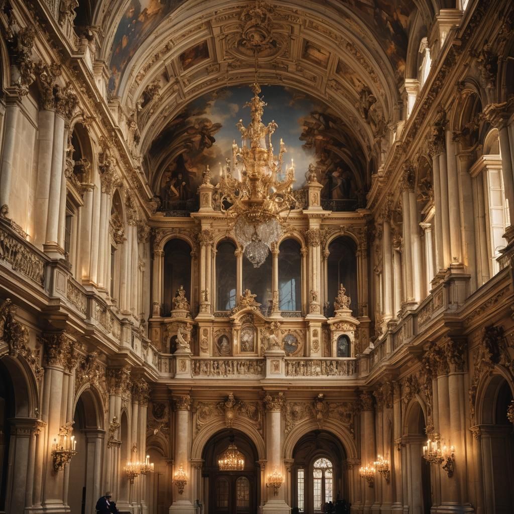 Majestic English King's Palace in Baroque Architecture