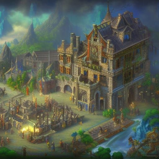 adventurer's guild building pixel art