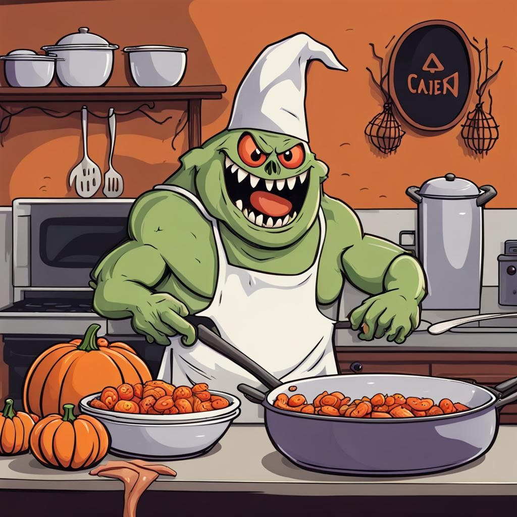Halloween Monster Haunts American Kitchen