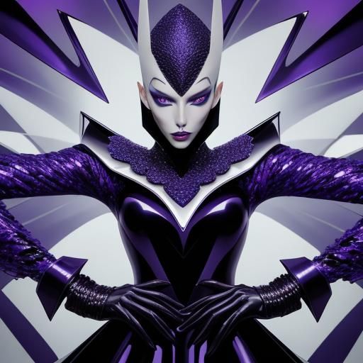 Futuristic Floral Portrait in Thierry Mugler Style