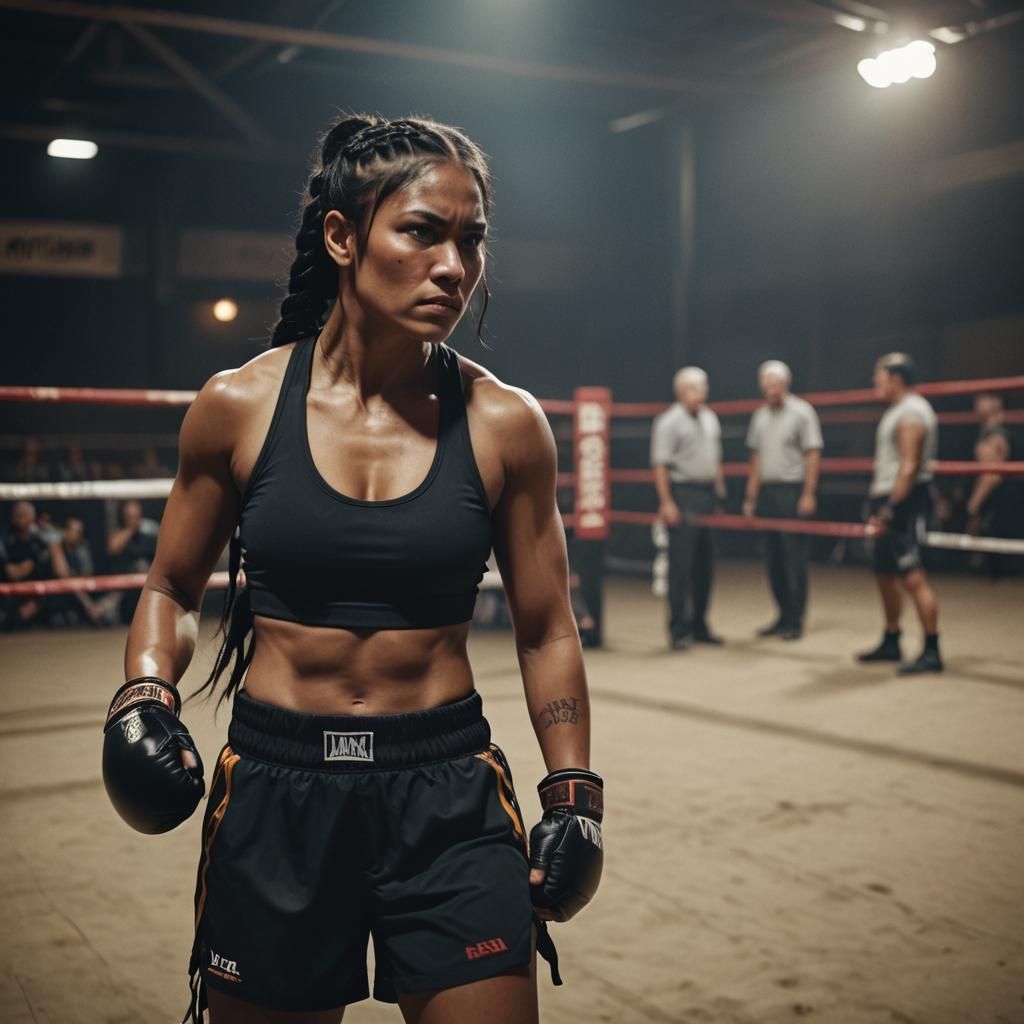 Fierce Navajo Boxer in Cinematic Portrait