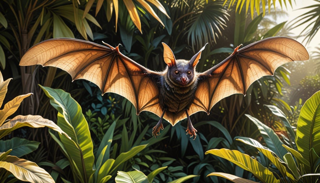 Lord Howe Bat in Sunlight: Wildlife Illustration
