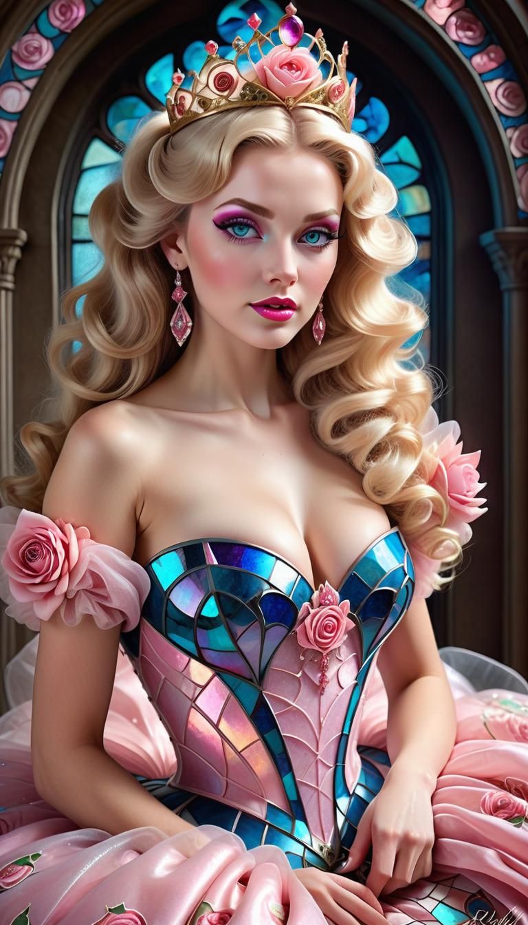 “Cotton Candy Hues” Stained Glass Gown, v2