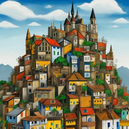 Brazilian Favelas: Abstract Surrealist Impression