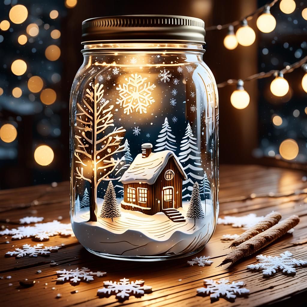 Magical Realist Christmas Scene in Hyper-Realistic Expressio...