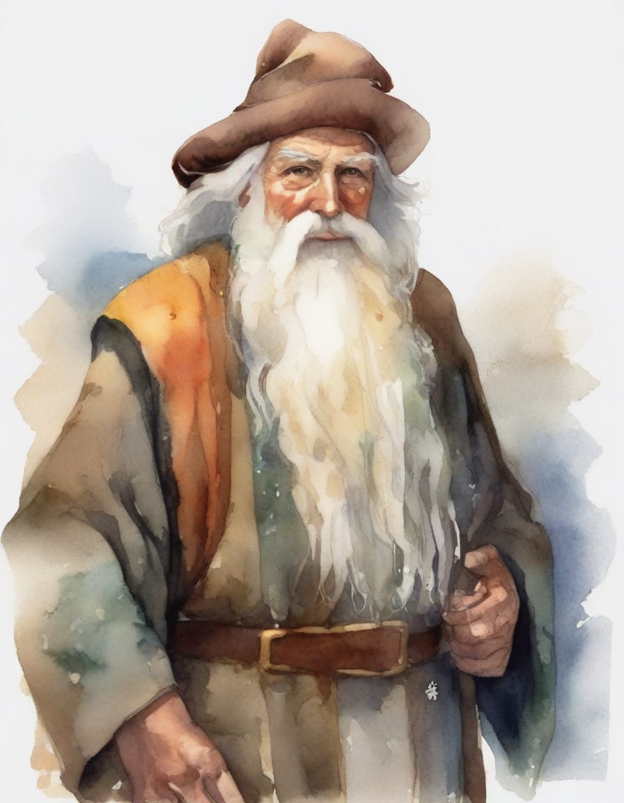 Mystical Watercolor Wizard