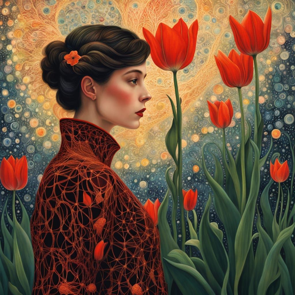 Ethereal Whispers of Blodeuwedd in Vibrant, Dreamlike Style