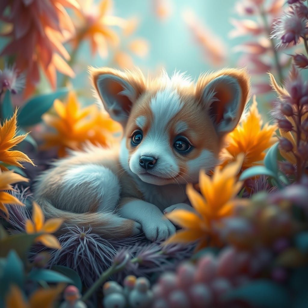 Dreamlike Hybrid Creature in Whimsical Landscapes