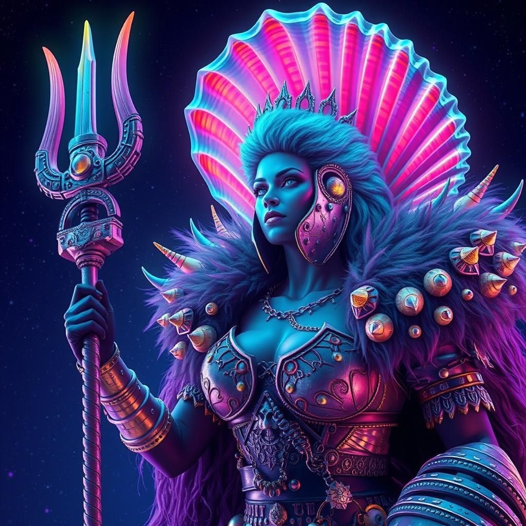 Clam-Headed Amazon Leads Fish Army in Neo-Noir Style